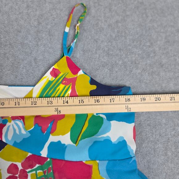 J. Crew Dress Womens Size 10 Colorful Ruffle Adjustable Straps Mini Dress - Picture 14 of 15